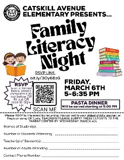 Family Literacy Night English Flyer